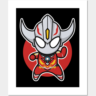 Ultraman Orb Burnmite Chibi Style Kawaii Posters and Art